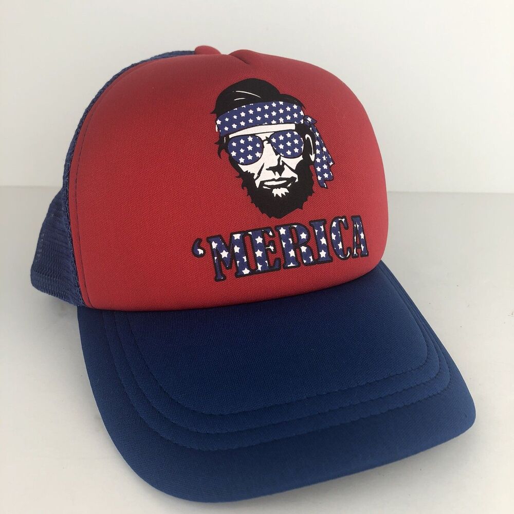 Patriotic America Merica Abraham Lincoln Trucker Hat Baseball Cap July 4